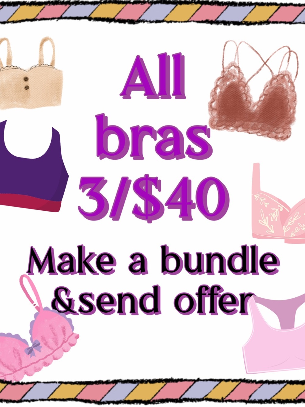 Bras Bundle 3 for $40 Cups J, H, and K